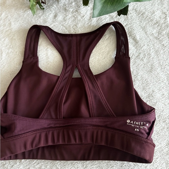Athleta Ribbed Racerback Crisscross Sports Bra Size XS Cocoa Brown - Picture 7 of 14